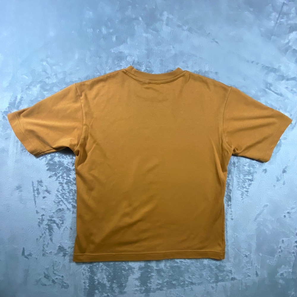 UNIQLO U AIRism Cotton T-Shirt Mens Small Mustard Yellow Ochre Oversized Tee